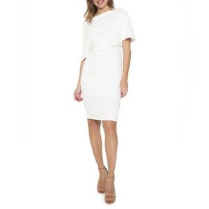 Alexia Admor Olivia white draped dress. Large. Off the shoulder draping